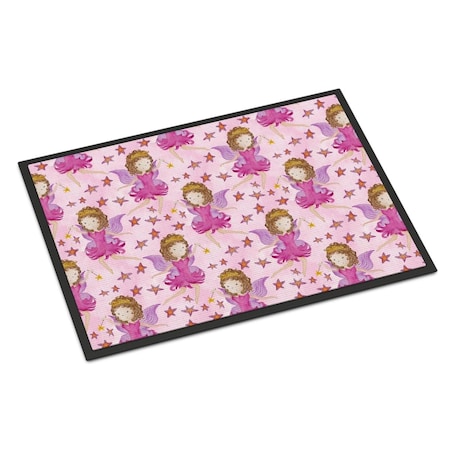 Carolines Treasures Watercolor Fairy Princess on Pink Indoor or Outdoor Mat, 18 x 27 in. BB7547MAT
